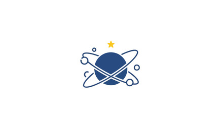 Stylized Planet Logo with Star and Rings. © Galy Ariyandy