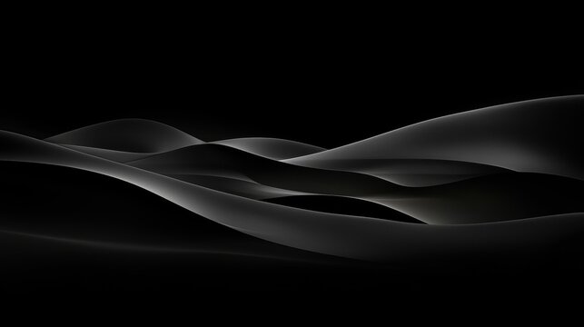 A digital art piece featuring a wave-like pattern in shades of gray and black.