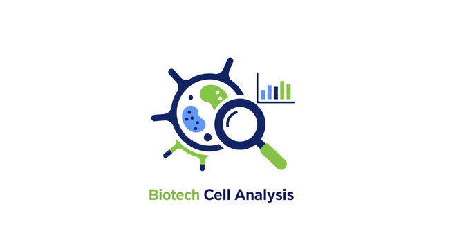 Biotech Cell Analysis Medical Research Logo.