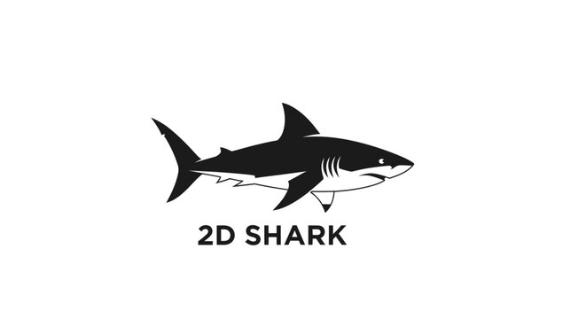 Black Shark Logo Illustration Design.
