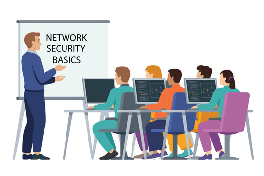 Network Security Basics Training Class with Instructor and Students