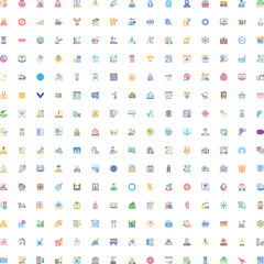 Naklejka premium Comprehensive array of distinct concept icons covering various themes including business, technology, lifestyle, and medical fields, useful for modern interface designs