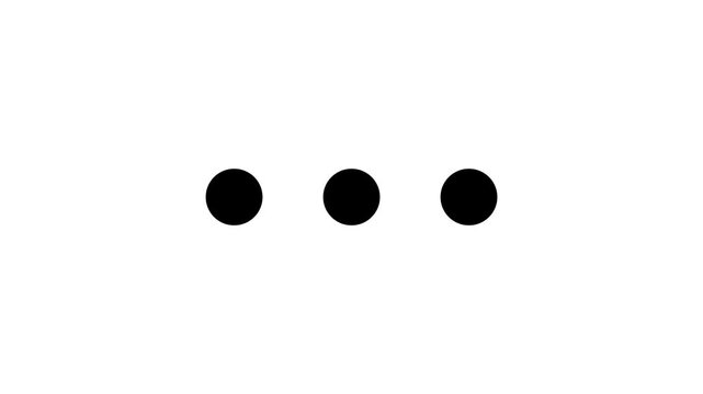 Three Dots Typing Indicator Animation Loop on White Background