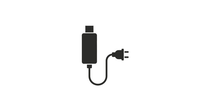 A Black And White Illustration Of An Electrical Plug The Plug Is Attached