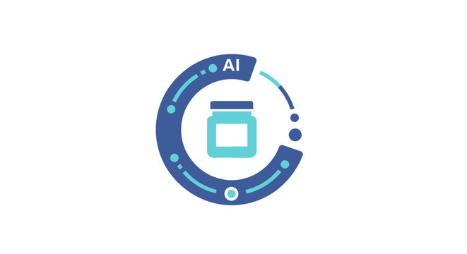 Blue AI Artificial Intelligence Logo.