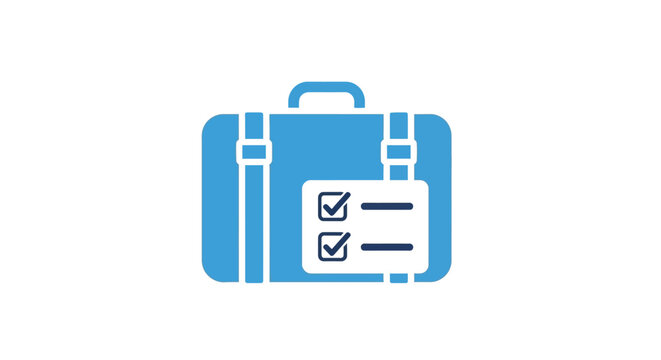 A Blue Briefcase Icon It Is A Simple Illustration Of A Suitcase With A