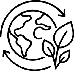 Fototapeta premium Renewable Energy Jobs Line Icon