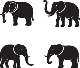 Fototapeta premium Set of elephant silhouettes