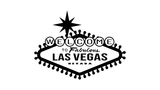 Welcome to Las Vegas sign, Black isolated vector silhouette.