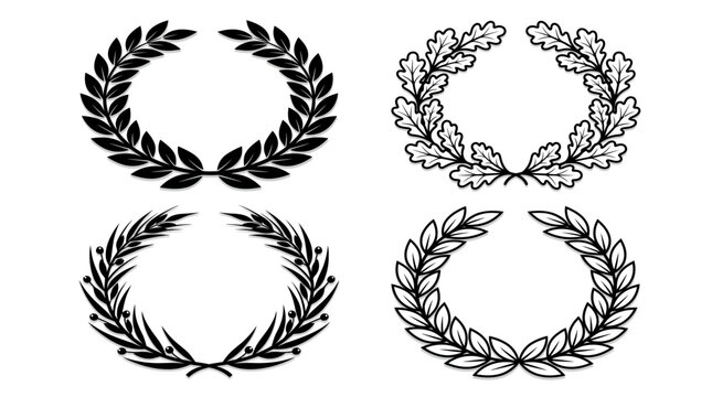 Elegant Laurel Wreaths Collection for Honor and Achievement Designs