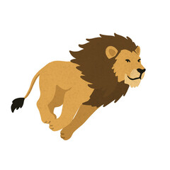 Cartoon male lion running fast illustration. © iQbal Esmoyr
