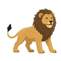 Cartoon Male Lion with a Majestic Mane. © iQbal Esmoyr