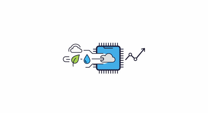 An Illustration Of A Computer Chip With A Blue Background The Chip Is In