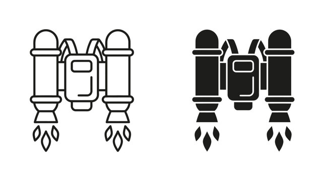 Rockets Launching in Space with Flames