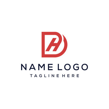 Initial letter DH logo design graphic vector