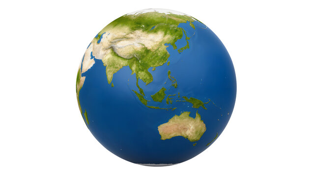 Planet Earth globe showing Asia and Australia continents