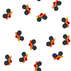 pattern jeep monster truck cartoon. race road, big typography, adventure seamless jeep monster truck sign. seamless symbol vector illustration © PikePicture