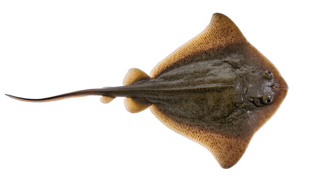Brown spotted ray fish with long tail