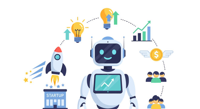 An Illustration Of A Robot With A Big Smile On Its Face The Robot Is