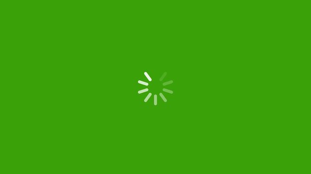 Green screen loading progress bar animation. Smooth buffering and loading.
