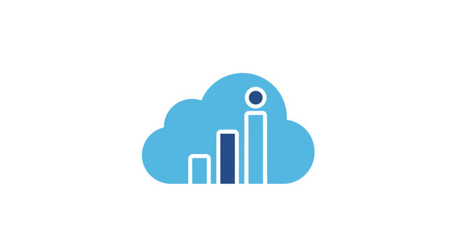 A Graphic Design Of A Blue Cloud With A Bar Graph Inside It The Cloud Is