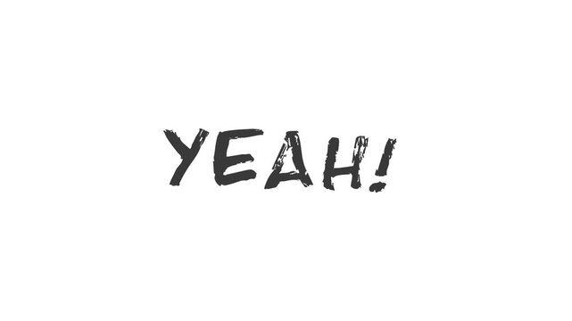 Hand Drawn Sketchy Thanks Speech Bubble Animation with Transparent Background