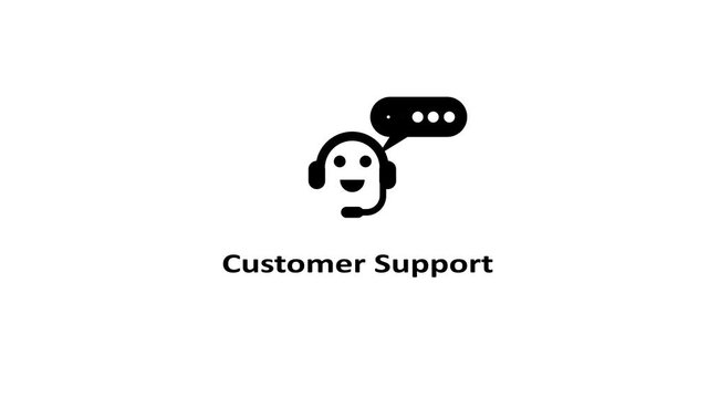 Friendly customer support agent answering call with headset animated chatbot helper for business