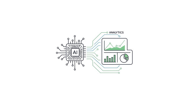 An Illustration Of A Computer Chip With The Word Analytics Written Above