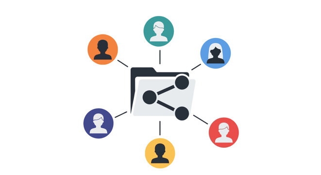 An Illustration Of A File Folder With A Group Of People Connected To It