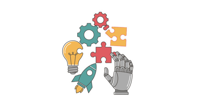 An Illustration Of A Hand Holding A Lightbulb And A Rocket The Hand Is On