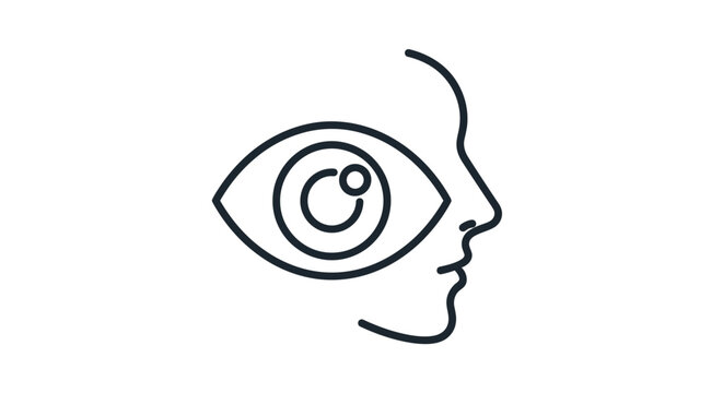 Profile Face with Eye Copyright Symbol.