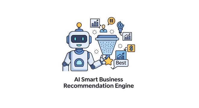 Robot with business recommendation engine.
