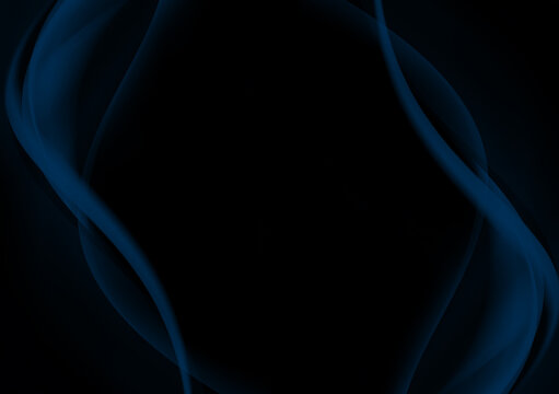 Abstract blue streaks on a black-background wallpaper for use with design layouts. 