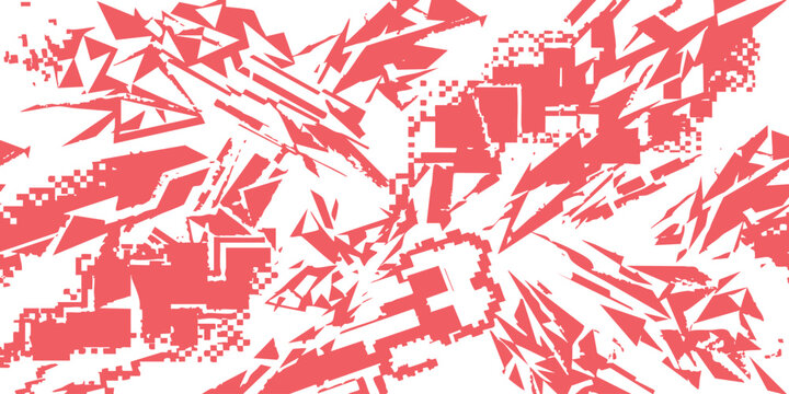 Abstract red graffiti street art pattern with sharp geometric shapes and bold lines for modern urban design