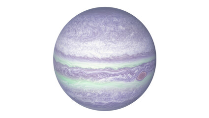 Jupiter planet with swirling purple and green cloud bands © dominica