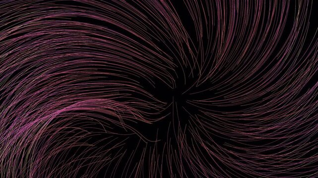 Abstract 4K UHD loop featuring thousands of glowing ice blue dipole flow streamlines weaving through an animated vector field in rich volumetric light.