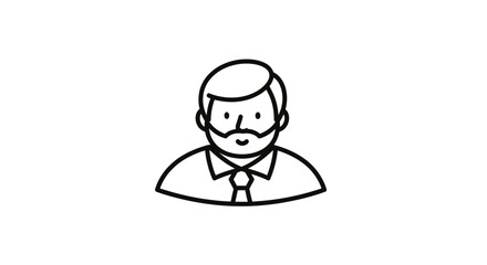 Fototapeta premium Professional man with beard wearing necktie icon