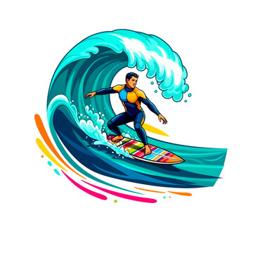 surfer on the waves