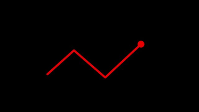 Glowing Minimal line chart icon style, business analytics trend graph, simple data visualization design.4k motion graphics video animation