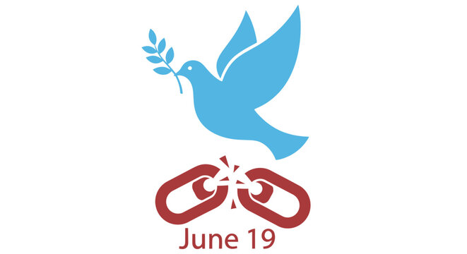 Juneteenth freedom celebration emblem