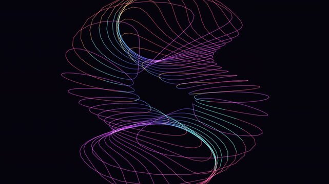 Seamless 4K loop of a glowing copper clifford torus morphing through an abstract topology field in crisp volumetric detail. Ideal for music video, meditation background. 4K UHD.