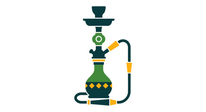 Colorful traditional hookah with decorative intricate design elements.