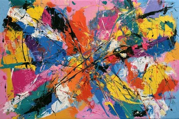 Obraz premium Abstract paint splatter texture bursting across a canvas in a sharp focus studio shot for creative brand design
