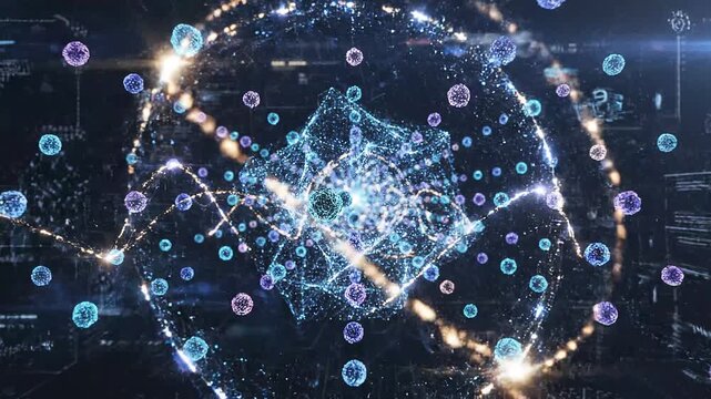 Quantum Technology Network Animation Background