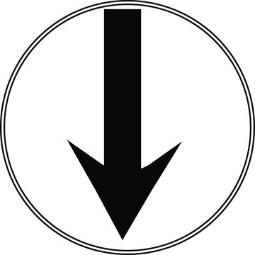 Down arrow direction sign icon vector illustration