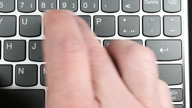 Typing on Computer Top View