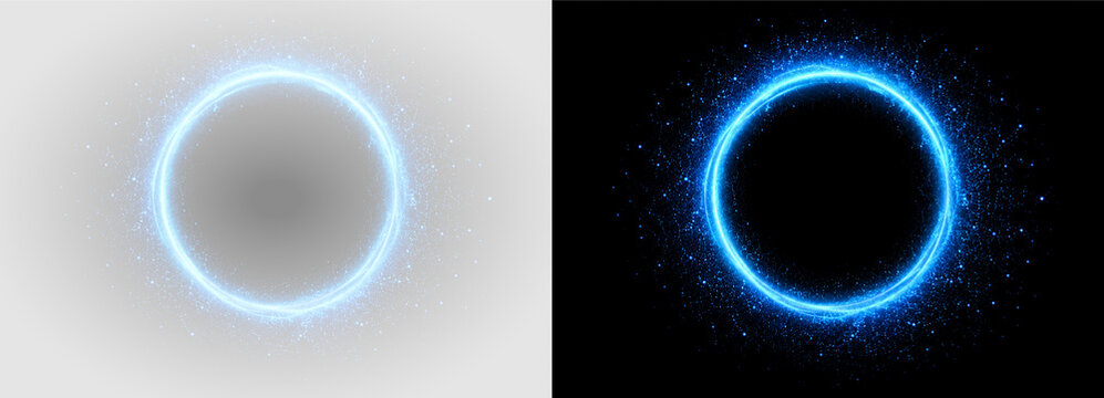 Radiant Blue Halo Ring Transparent PNG Overlay, on transparent background