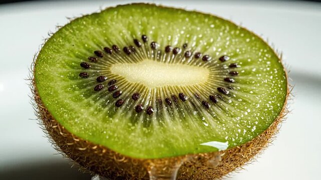 Fresh kiwi fruit being watered.