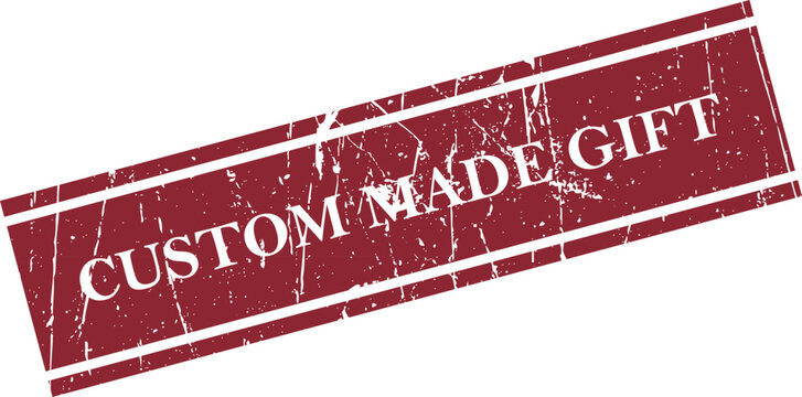 Custom made gift stamp distressed red ink seal on white background for commercial use