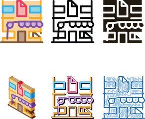 Obraz premium residential building modern for restoration icon vector. residential building for restoration sign. color symbol